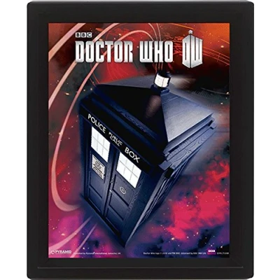 Image of Pyramid International Doctor Who Flying Tardis 3D Lenticular Poster, mulitcoloured, 10 x 8 1.3 cm
