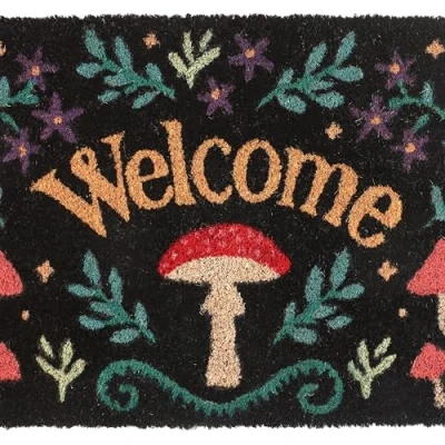 Image of Something Different Wholesale Mystical Mushroom Welcome Doormat from the Dark Forest Range Woodland Gifts Indoor