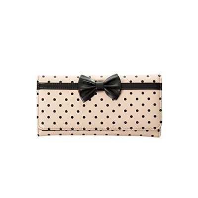 Image of Banned Carla 50&#039;s Vintage Style Polka Dot Wallet Beige