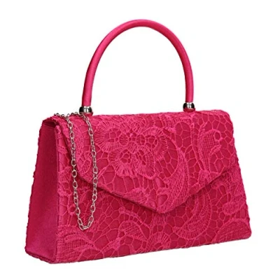 Image of SWANKYSWANS Womens Kendall Lace Smart Elegant Clutch Fuschia