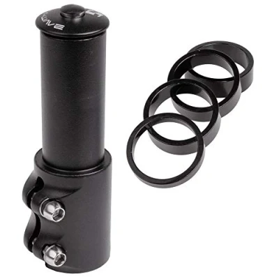 Image of M Wave Unisex Adult CP Lift Height Adaptor, Aluminium, for 1 1/8&quot;, Adjustable, Black