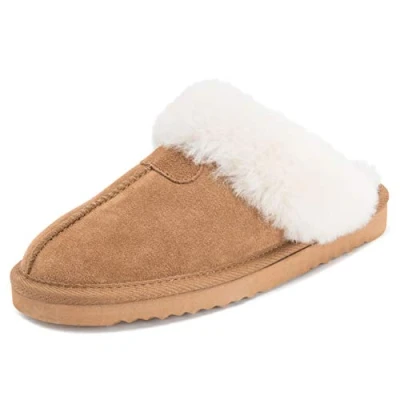Image of Polar Womens Real Suede Australian Winter Warm Mules 8 TAN41 YC0215