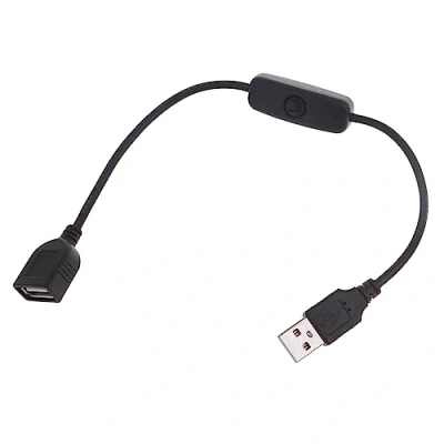 Image of WOEIFGV 30cm USB Cable Extension Cord with ON/Off Toggle Power Supply Line Adapter Accessorie