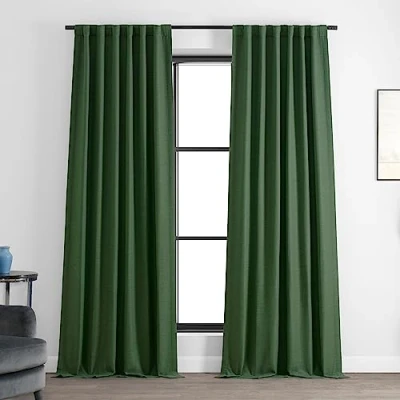 Image of HPD Half Price Drapes Bellino Room Darkening Curtains 96 Inches Long for Bedroom &amp; Living (1 Panel), 50W x 96L, Pine Forest Green