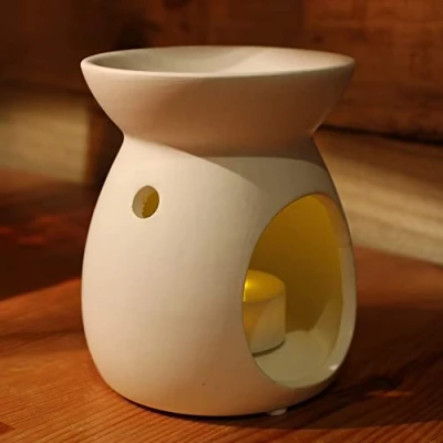 Image of Ceramic Tealight Candle Holder Essential Oil Burner White
