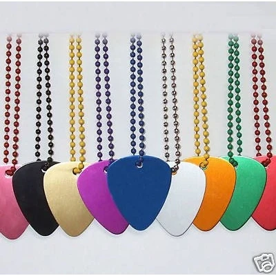 Image of Personalised Guitar Pick Plectrum and Chain Enter Your Own Custom Text (Purple)