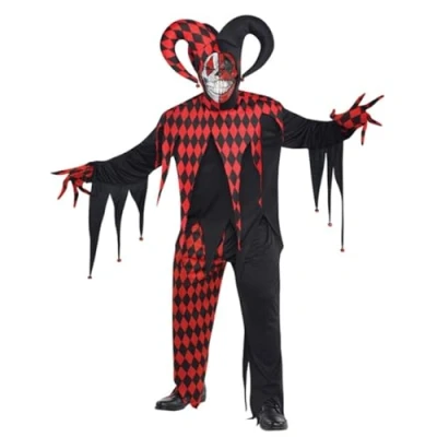 Image of (PKT) (844205 55) Adult Mens Krazed Jester Costume (Standard)