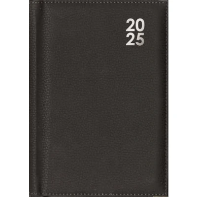 Image of 2025 Black A5 Hardcover Diary Soft Faux Leather Week to View Home Desk Office Planner