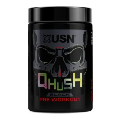 Image of Qhush Black Berry Blaze Pre Workout 220G: Explosive Energy Drink Powder—High Caffeine Supplement With Vitamin B6 Complex For Focus And Performance