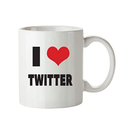Image of I Love Twitter Mug Personalised Adult Office