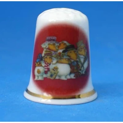 Image of Birchcroft Porcelain China Collectible Thimble The Wombles Dome Box