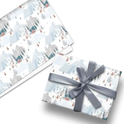 Image of Glick Luxury Christmas Folded Wrap (3 Sheets) Aspen Wrapping Paper