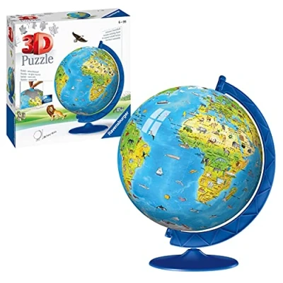 Image of Ravensburger Children&#039;s World Globe 3D Jigsaw Puzzle for Kids age 6 Years Up 180 Pieces No Glue Required Educational Gifts Children, 26,7 x 22 cm