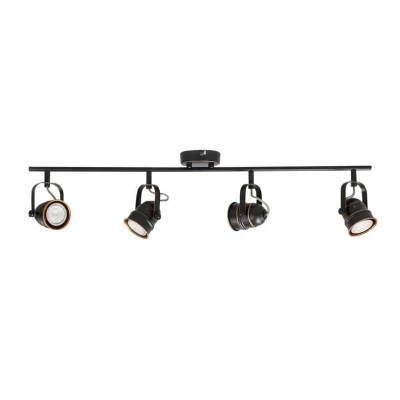 Image of Lindby downlight Leonor, 4 bulb, black, metal, 78 cm