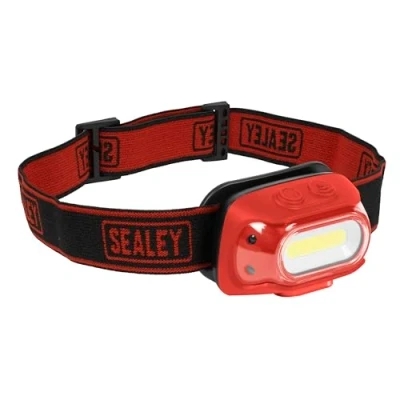 Image of Sealey Rechargeable Head Torch with Auto Sensor, 8W COB LED, 500lm HT08RR