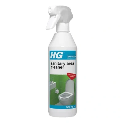 Image of HG Sanitary Area Cleaner, Cleans Toilets, Sinks, Basins, Bidets, Handles and Bathroom Areas, Hygienic Formula with Fresh Fragrance 500ml Spray (320050106)