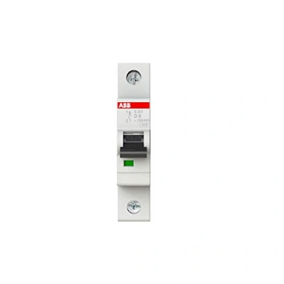 Image of ABB S201 D8 Miniature Circuit Breaker, 1 Pole, Type D, 6/10kA Breaking Capacity, 8 Amp Current (2CDS251001R0081)