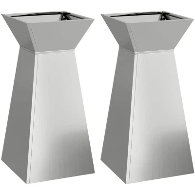 Image of vidaXL Metal Planters Galvanised steel 35 x 73 cm Decorative Inlays