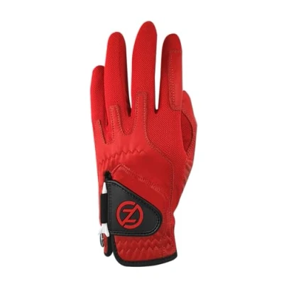 Image of Zero Friction Men&#039;s Cabretta Elite Left Hand Golf Glove, One Size, Red