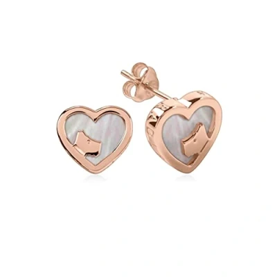 Image of Radley Rose Gold And Pink Mop Heart Stud Earrings RYJ1066