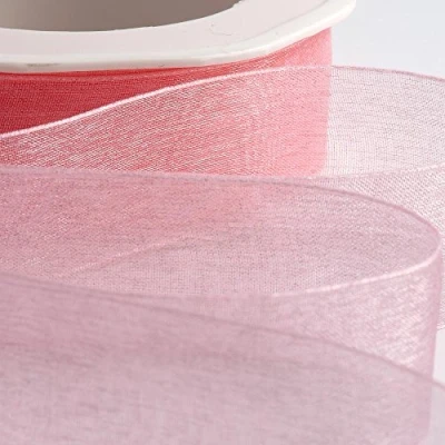 Image of Italian Options Organza Chiffon Ribbon, 38mm x 20 Metre Roll, Pink