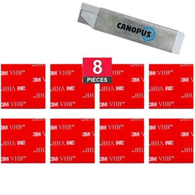 Image of CANOPUS Double Sided Adhesive Pads Clear, 38.1 mm x 8 PCs Extra Strong Sticky Pads, Ideal for Number Plate, License Home Office Decor