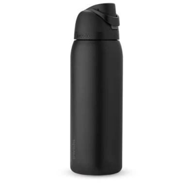 Image of Owala FreeSip Insulated Stainless Steel Water Bottle with Straw, BPA Free Sports Bottle, Great for Travel, 40 Oz, Very, Very Dark