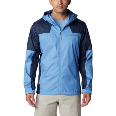 Image of Columbia Men&#039;s Inner Limits Jacket, Waterproof Rain Skyler/Collegiate Navy, Size M