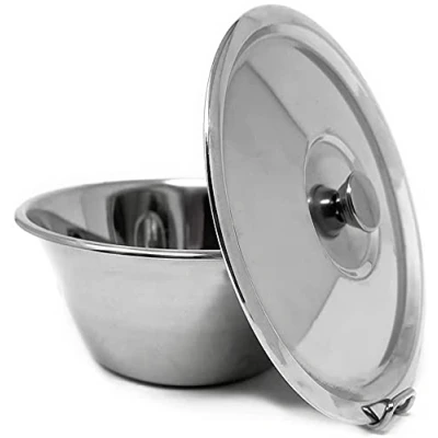 Image of Space Home Pudding Mould with Lid Stainless Steel Steamer Egg Tart Mold Basins Cases Individual Cake Tins Yorkshire Tin 18 cm