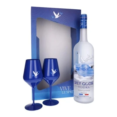Image of Grey Goose 1.75 Vodka Litre Magnum Glass Gift Pack