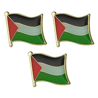 Image of 3 X Palestine Palestinian Flag Pin Badge Lapel Free National Enamel