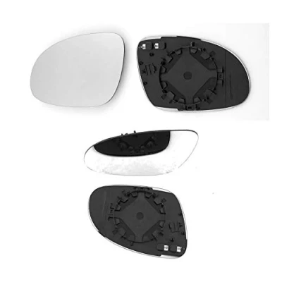 Image of Compatible with Volkswagen Passat 2005,2006,2007,2008,2009,2010, Feb 2011 Heated, Silver Door / Wing Mirror Glass Including Base Plate LH(Passenger Side)