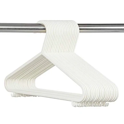 Image of Taylor &amp; Brown® 100 White Plastic Coat Hangers For Kids Clothes Childrens Hang Baby Child Children Hanging Storage