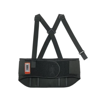 Image of Ergodyne ProFlex 1600 Back Support Brace, 9&quot; Extended Support, High Cut Front For Mobility, Large,Black