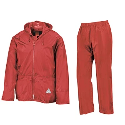 Image of Result RE95A Heavyweight Waterproof Jacket/Trouser Suit Red, Medium