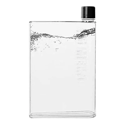 Image of Nupaque Flat Water Bottle Square Reusable Slim A5 350ml/420ml Rectangle Bottles For Travel, School Activity Outdoor, Gym, Cycling Hiking