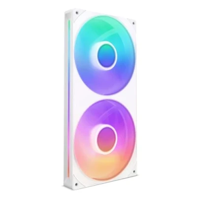 Image of NZXT F280 RGB Core 280mm Single Frame Fan Unit with 2 x 140mm Fans Speed &amp; Lighting Control High Static Pressure Airflow Fluid Dynamic Bearings 8 aRGB LEDs Per White