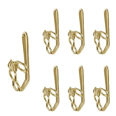 Image of 100 Pieces Metal Curtain Hooks, Drapery Hooks Hook Header Tape (Gold)
