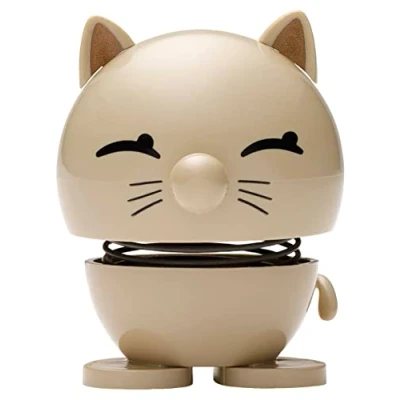Image of Hoptimist Cat Danish Design Home Decor Ornament Infuses Elegance and Whimsy, Adding a Touch of Playful Latte Small, 2.99 x 3.98 2.6 inches