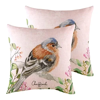 Image of Evans Lichfield Chaffinch Twin Pack Polyester Filled Cushions, Multi, 43 x 43cm