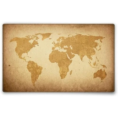 Image of Silent Monsters Mouse Mat Size M (360 x 250 mm), Pad Design: Brown Global Map, Stitched Edges, Mousemat for Office and Gaming, Mousepad Non Slip Rubber Base, Desk