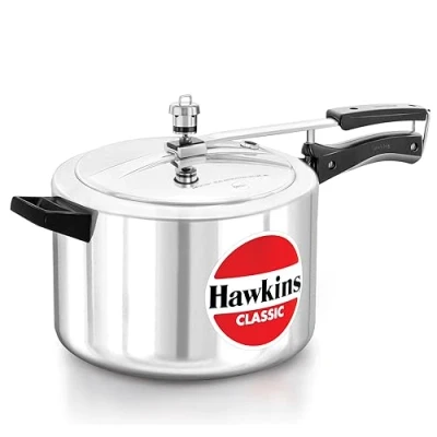 Image of Hawkins Classic CL8W 8 L Aluminum Pressure Cooker, Medium, Silver, Liter Wide Body