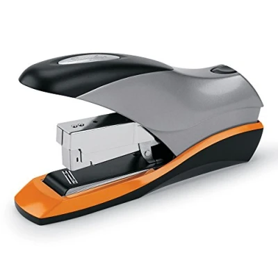 Image of Swingline Stapler, 70 Sheet Capacity, Optima 70, Jam Free, Reduced Effort, Soft Grip, Metal, Silver, Black and Orange (87870)