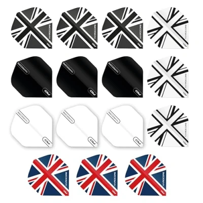 Image of RED DRAGON Hardcore Union Jack Pack Extra Thick Standard Dart Flights 5 sets Per (15 in total)