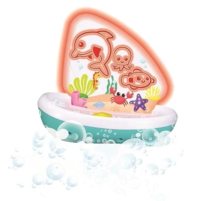 Image of BB Junior Splash&#039;N Play Light Up Sailboat: Sailboat with Light, Ideal for Water, Suitable Ages 12 Months, 15 cm, Blue/White (16 89022)