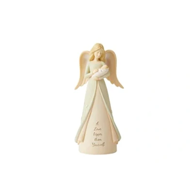 Image of Enesco Foundations New Mom Angel Holding Baby Figurine, 7.5 Inch, Multicolor
