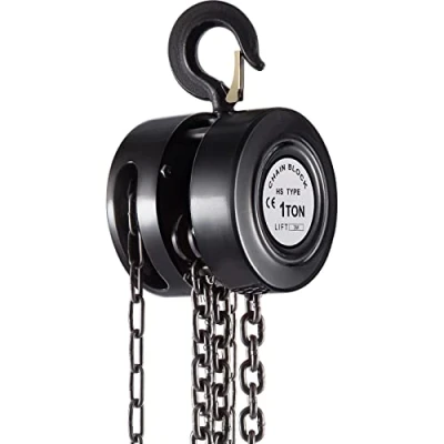 Image of VEVOR Hand Chain Hoist, 2200 lbs /1 Ton Capacity Block, 10ft/3m Lift Manual Hoist with Industrial Grade Steel Construction for Lifting Good in Transport &amp; Workshop Black