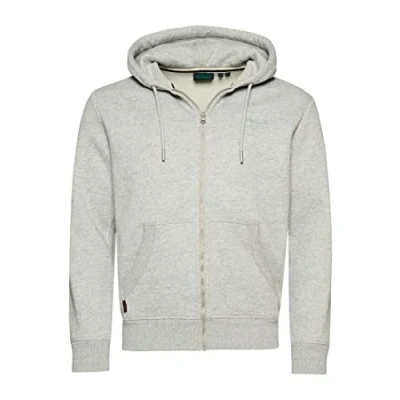 Image of Superdry Essential LOGO ZIP Zipup sweatshirt, Men&#039;s, Size: Small, Grau