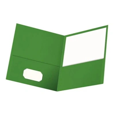 Image of Oxford Twin Pocket Folders, Textured Paper, Letter Size, Green, Holds 100 Sheets, Box of 25 (57503EE)