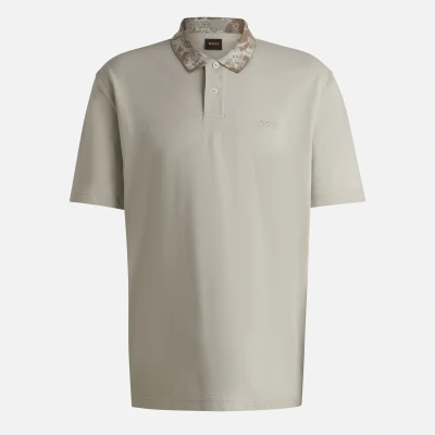 Image of BOSS Orange Jungle Collar Cotton Piqué Polo Shirt XXL